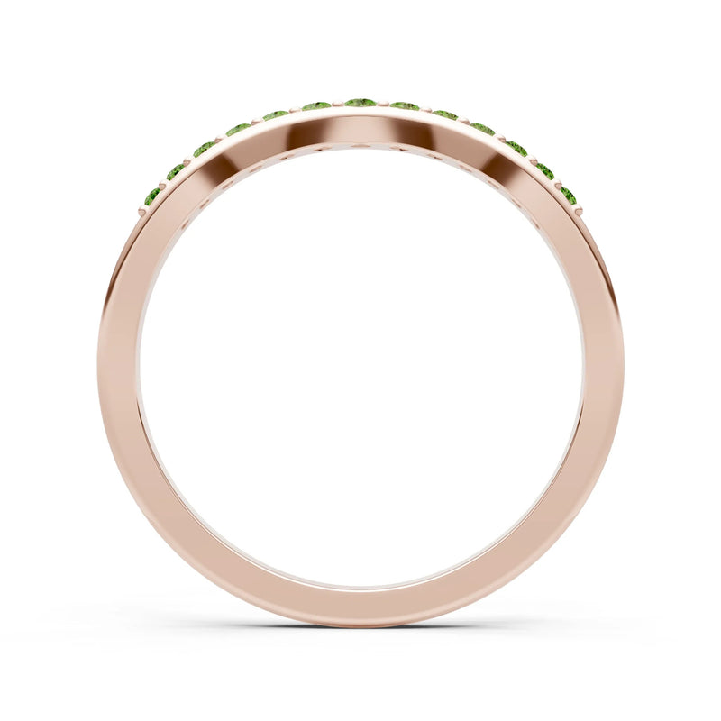 Peridot Graduating Gemstone Curved Stacking Band