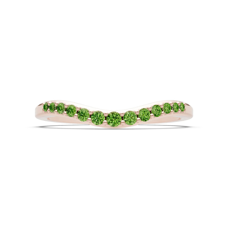 Peridot Graduating Gemstone Curved Stacking Band