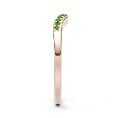 Peridot Graduating Gemstone Curved Stacking Band