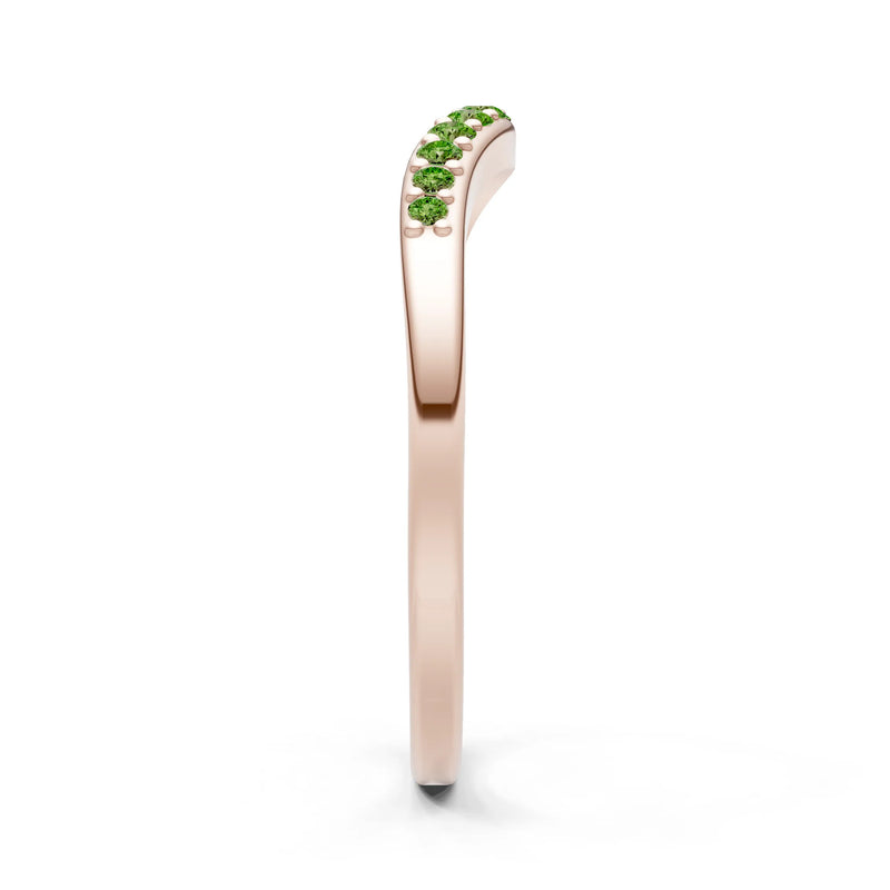 Peridot Graduating Gemstone Curved Stacking Band