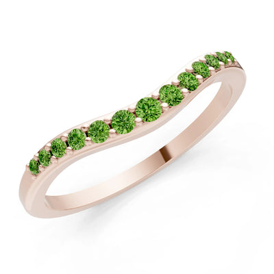Peridot Graduating Gemstone Curved Stacking Band