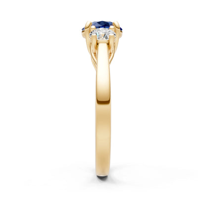 Three Round Cut Gemstone Gold Ring