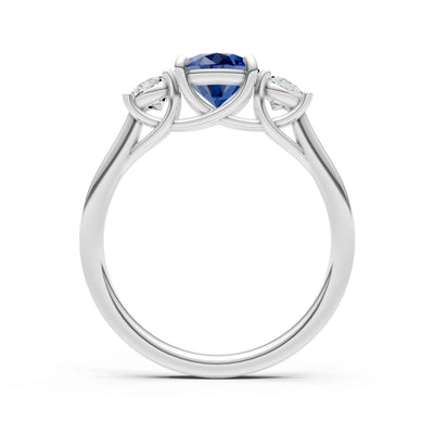 Three Round Cut Gemstone Gold Ring