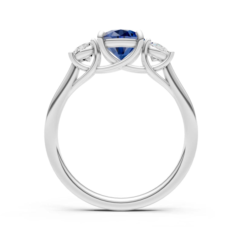 Three Round Cut Gemstone Gold Ring