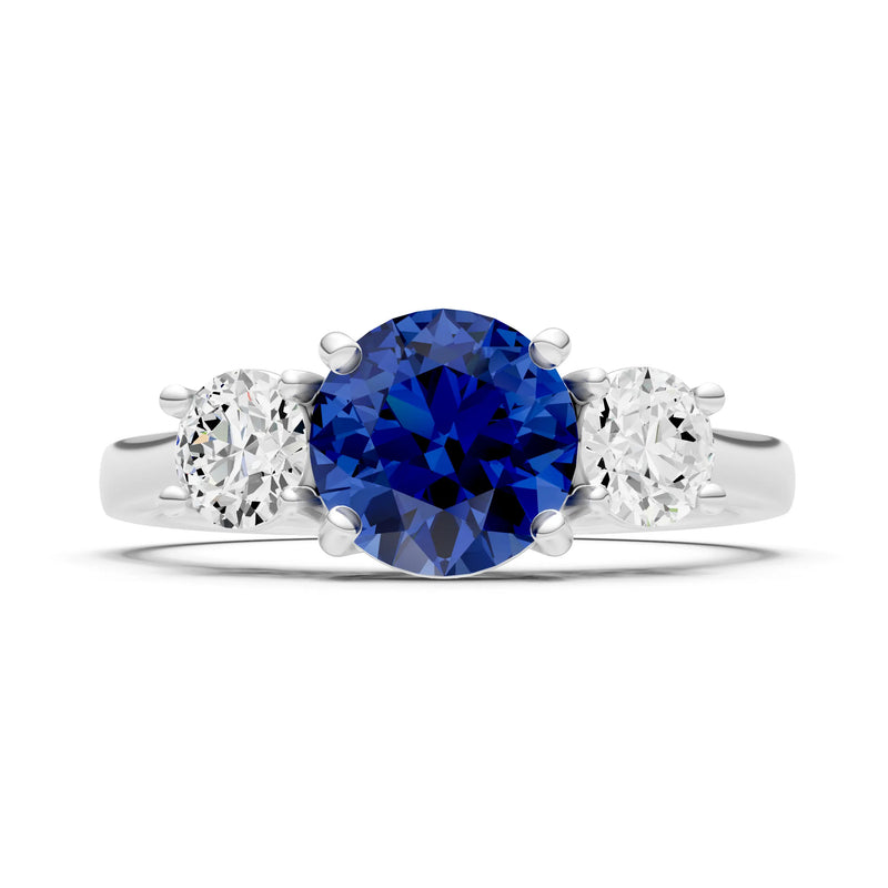 Three Round Cut Gemstone Gold Ring