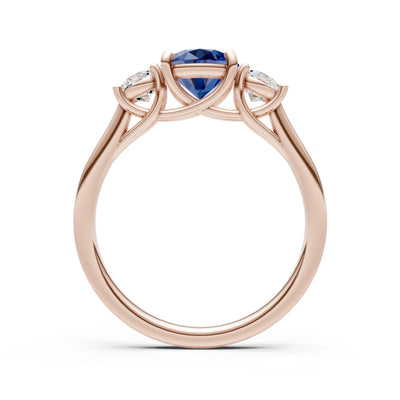 Three Round Cut Gemstone Gold Ring