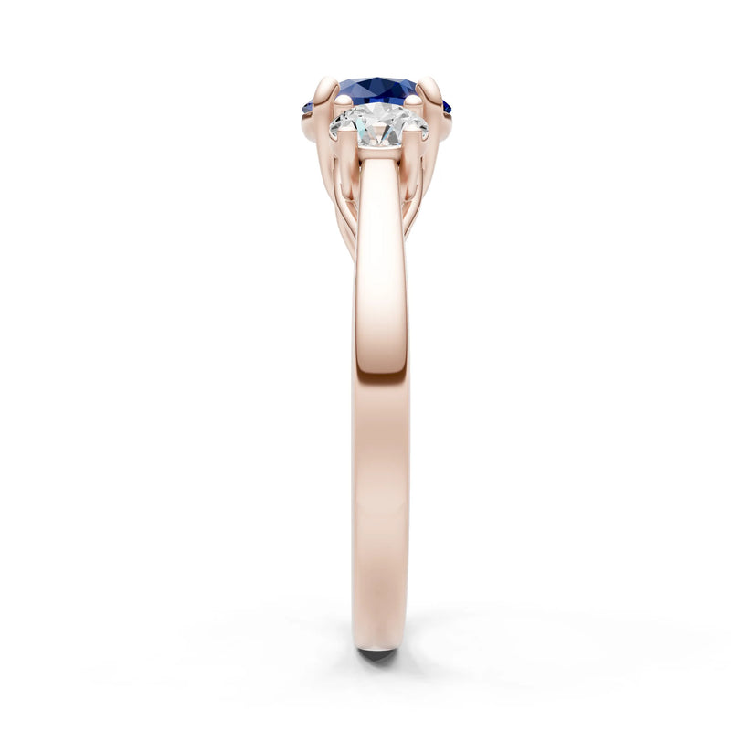 Three Round Cut Gemstone Gold Ring