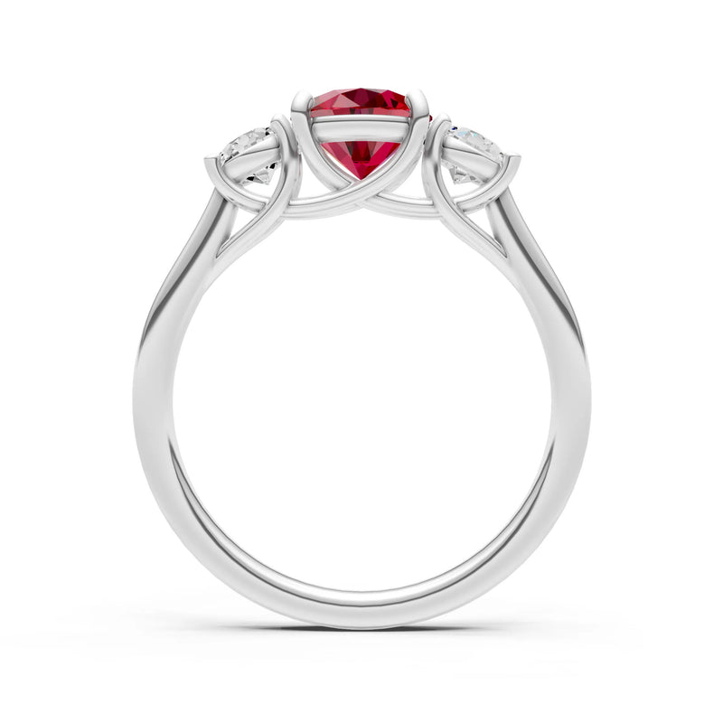 Three Round Cut Gemstone Gold Ring