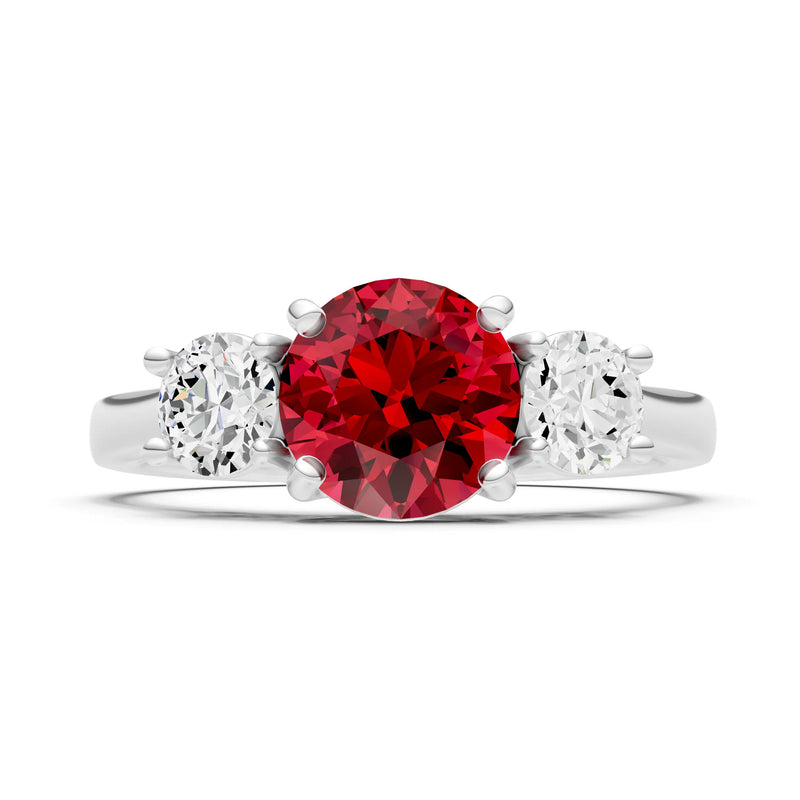 Three Round Cut Gemstone Gold Ring