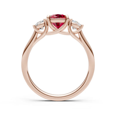 Three Round Cut Gemstone Gold Ring