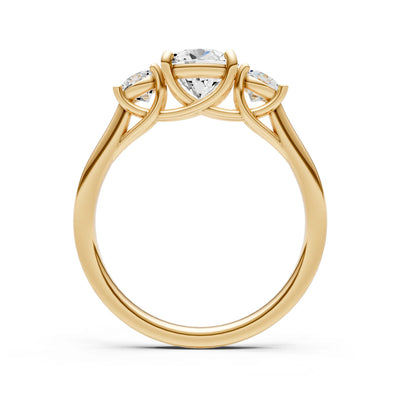 Three Round Cut Gemstone Gold Ring