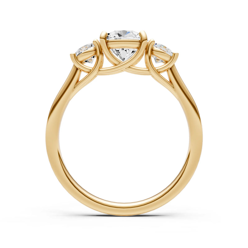Three Round Cut Gemstone Gold Ring