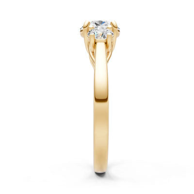 Three Round Cut Gemstone Gold Ring