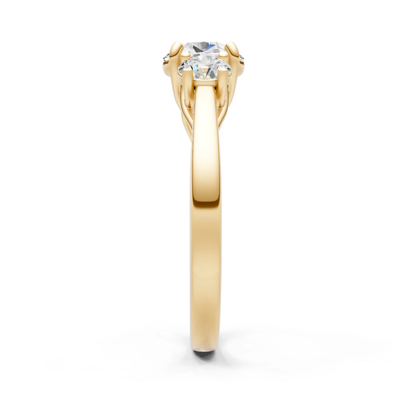 Three Round Cut Gemstone Gold Ring