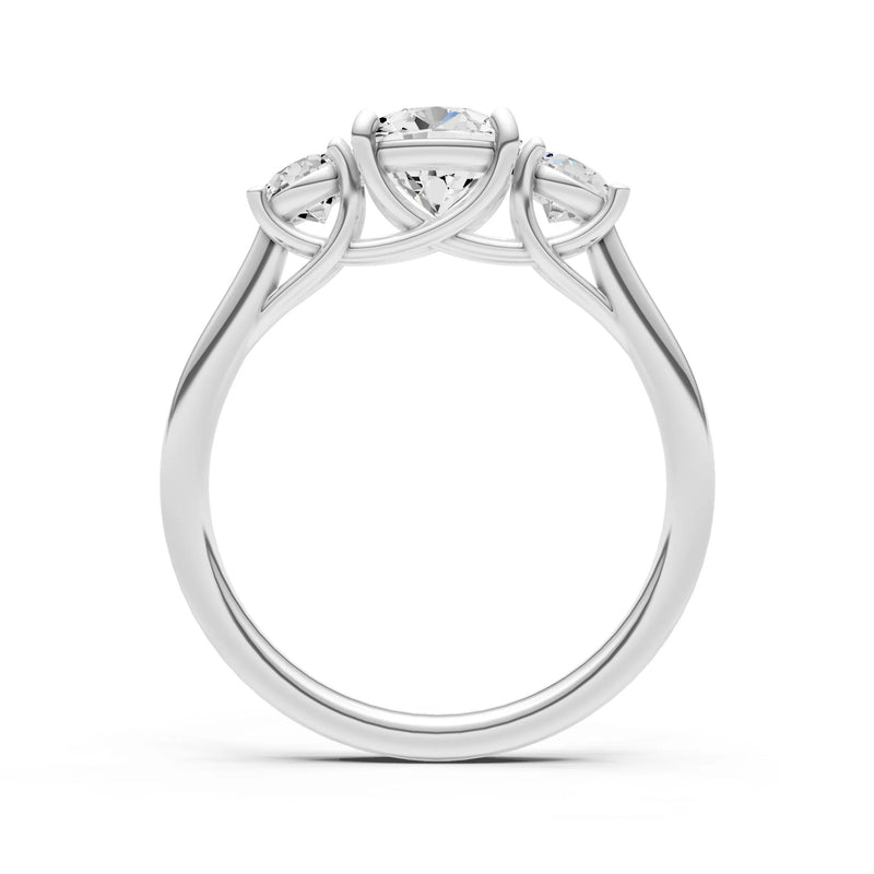 Three Round Cut Gemstone Gold Ring
