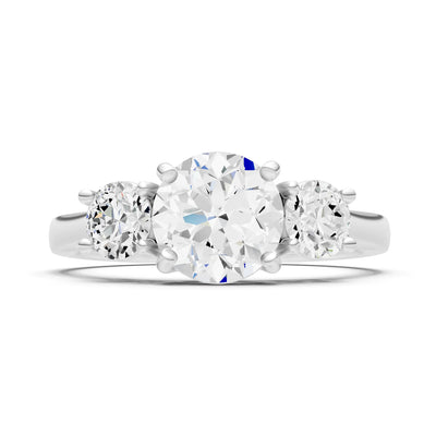 Three Round Cut Gemstone Gold Ring