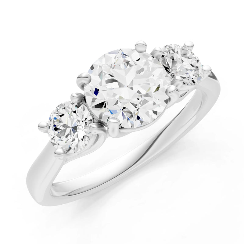 Three Round Cut Gemstone Gold Ring