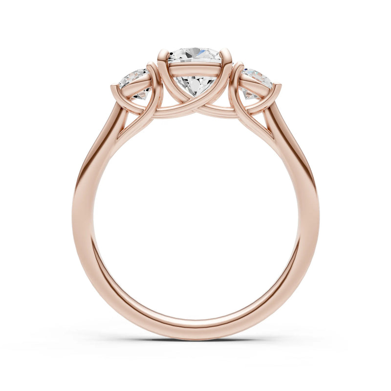 Three Round Cut Gemstone Gold Ring