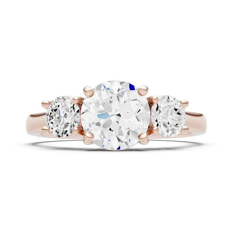 Three Round Cut Gemstone Gold Ring