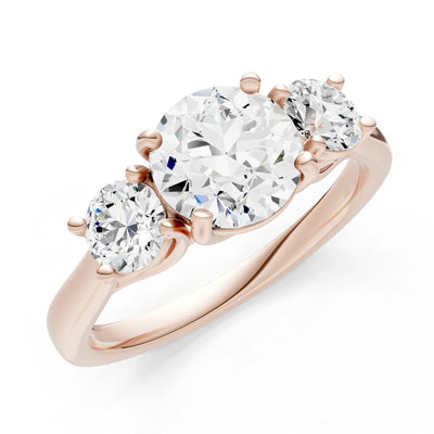 Three Round Cut Gemstone Gold Ring