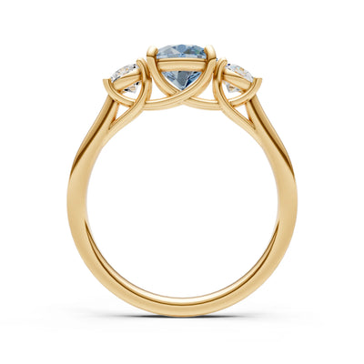 Three Round Cut Gemstone Gold Ring