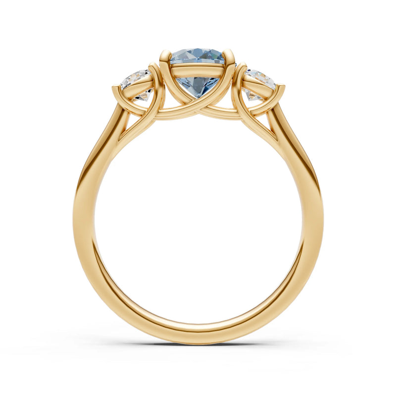 Three Round Cut Gemstone Gold Ring