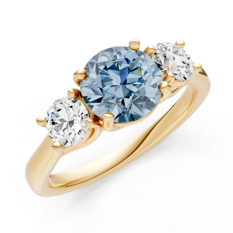 Three Round Cut Gemstone Gold Ring