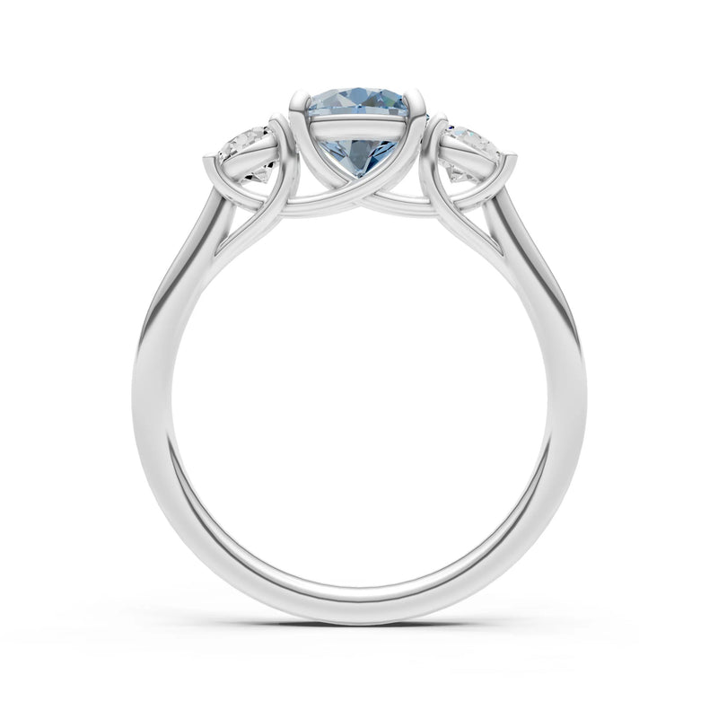 Three Round Cut Gemstone Gold Ring