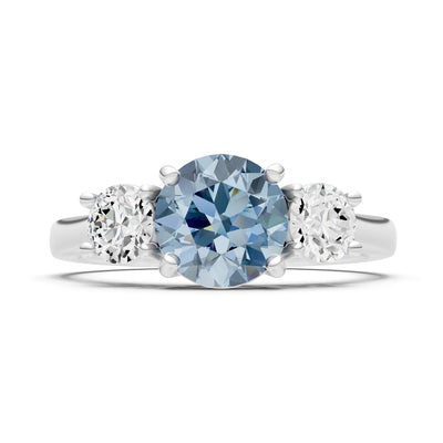 Three Round Cut Gemstone Gold Ring