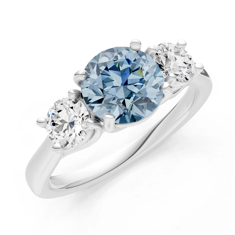 Three Round Cut Gemstone Gold Ring