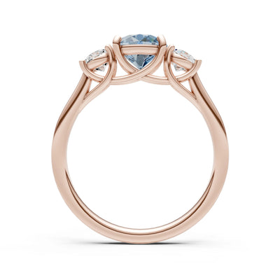 Three Round Cut Gemstone Gold Ring