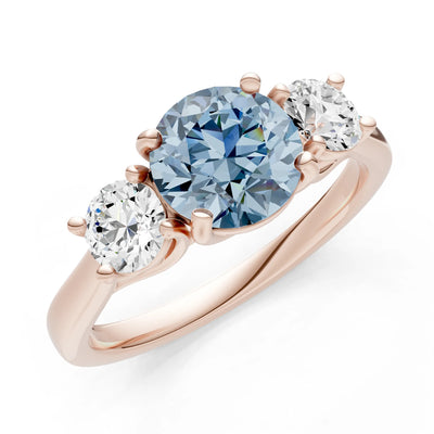 Three Round Cut Gemstone Gold Ring