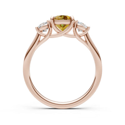 Three Round Cut Gemstone Gold Ring