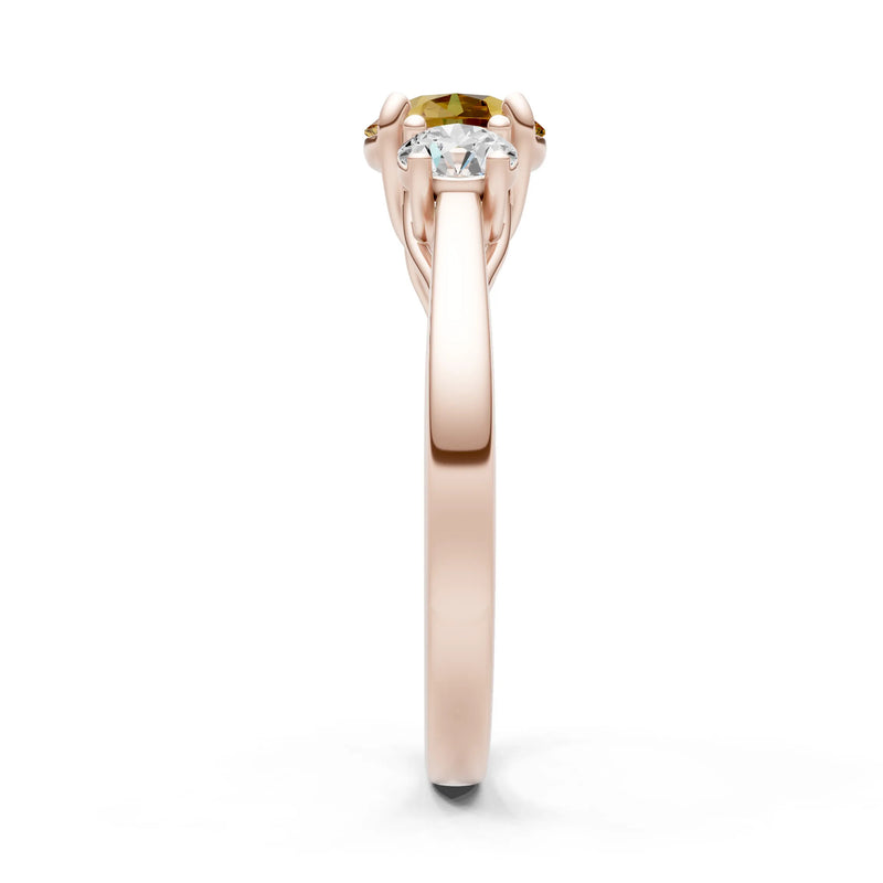 Three Round Cut Gemstone Gold Ring