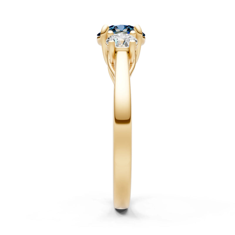 Three Round Cut Gemstone Gold Ring