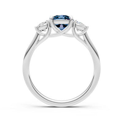 Three Round Cut Gemstone Gold Ring