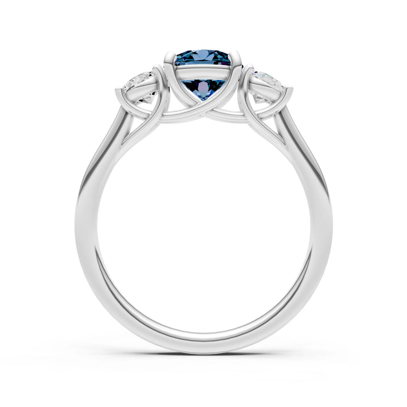 Three Round Cut Gemstone Gold Ring