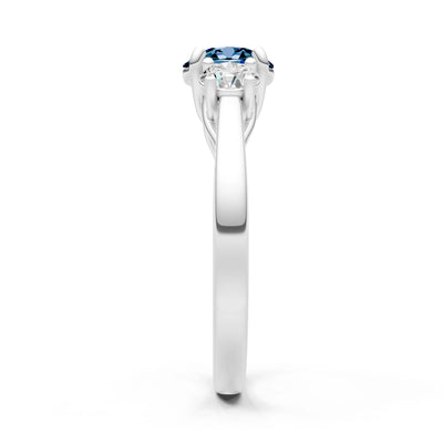 Alexandrite Three Round Cut Stone Ring
