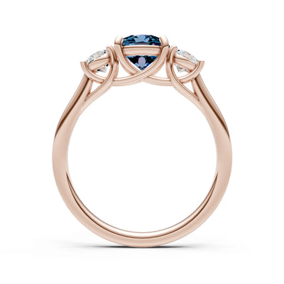 Three Round Cut Gemstone Gold Ring