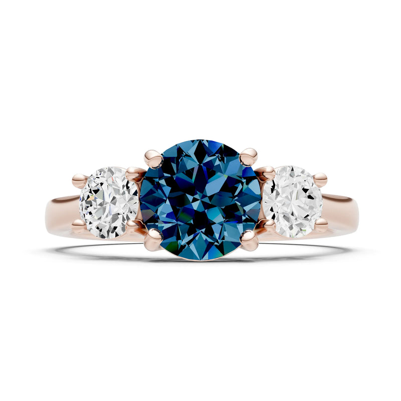 Three Round Cut Gemstone Gold Ring