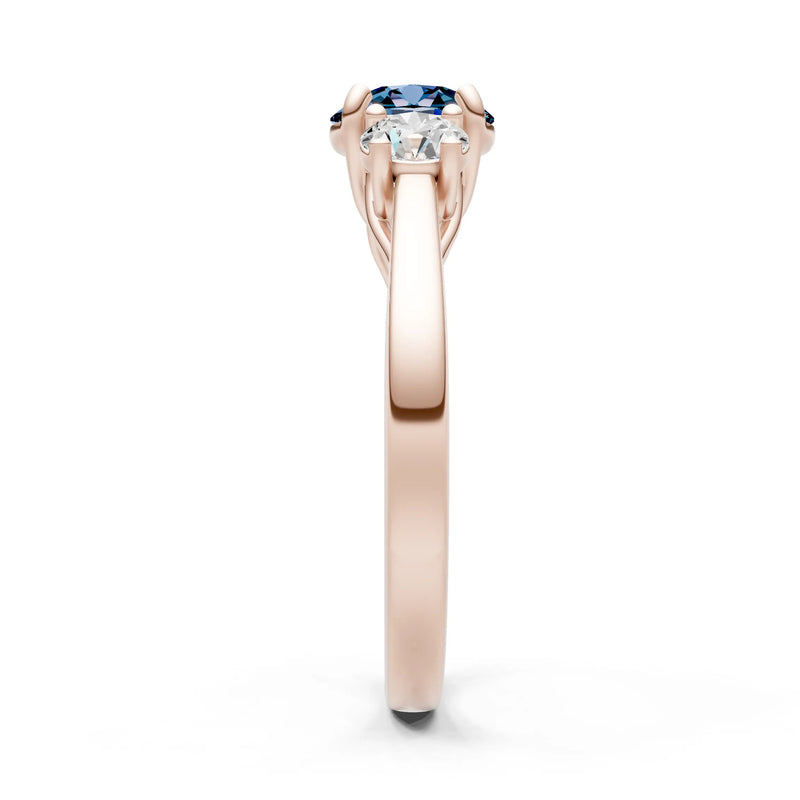 Three Round Cut Gemstone Gold Ring