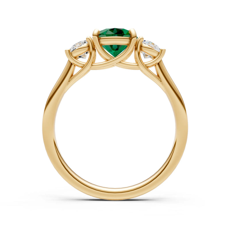 Three Round Cut Gemstone Gold Ring