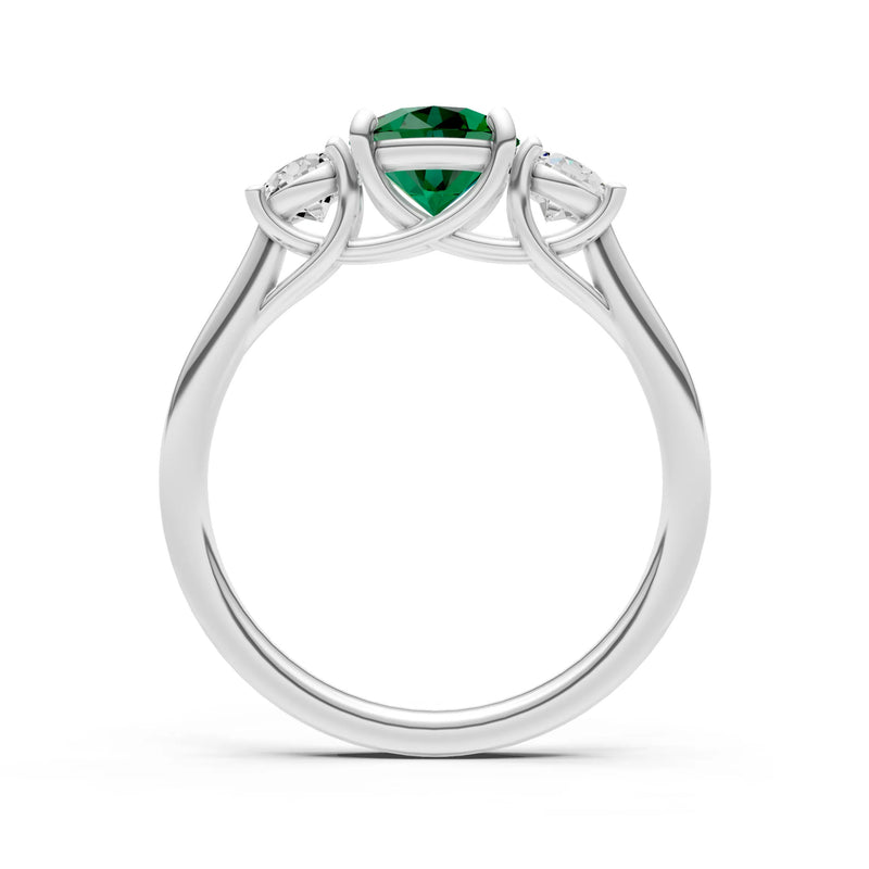 Three Round Cut Gemstone Gold Ring