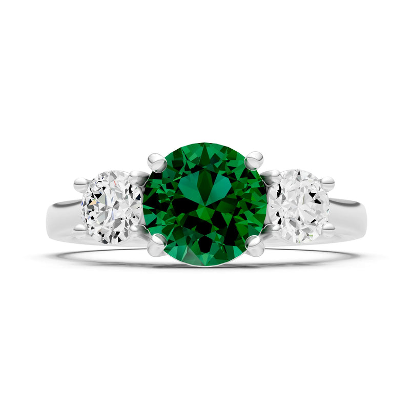 Three Round Cut Gemstone Gold Ring