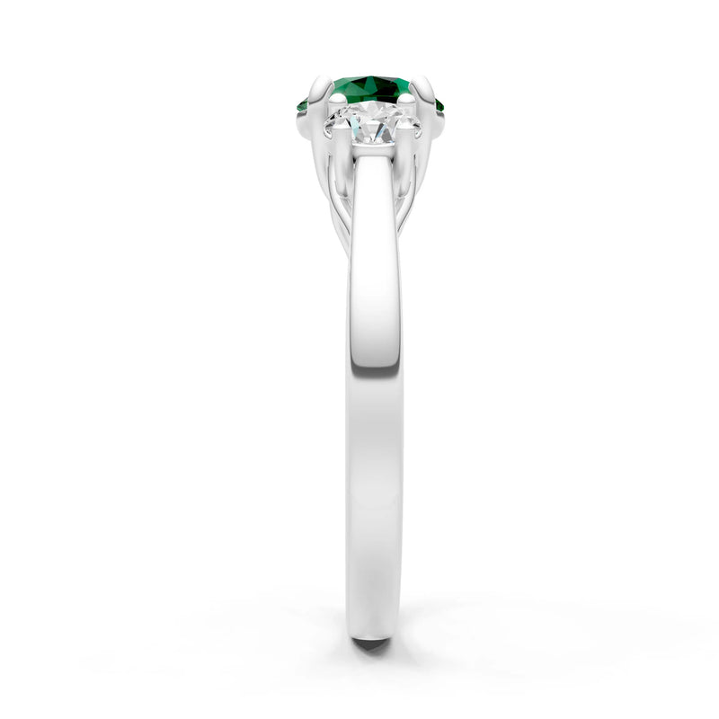 Three Round Cut Gemstone Gold Ring