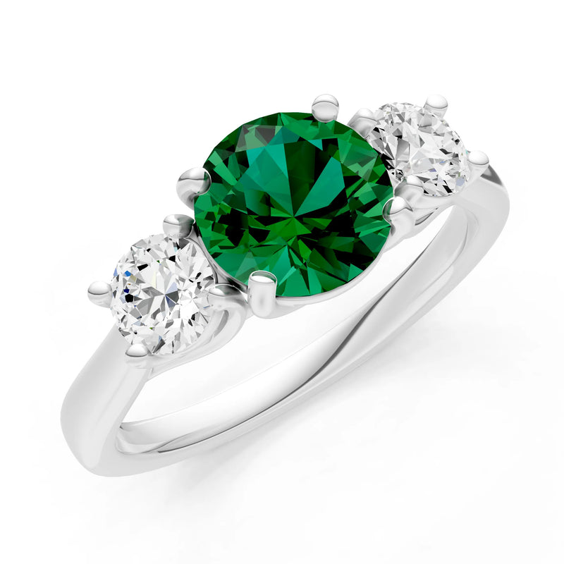Three Round Cut Gemstone Gold Ring