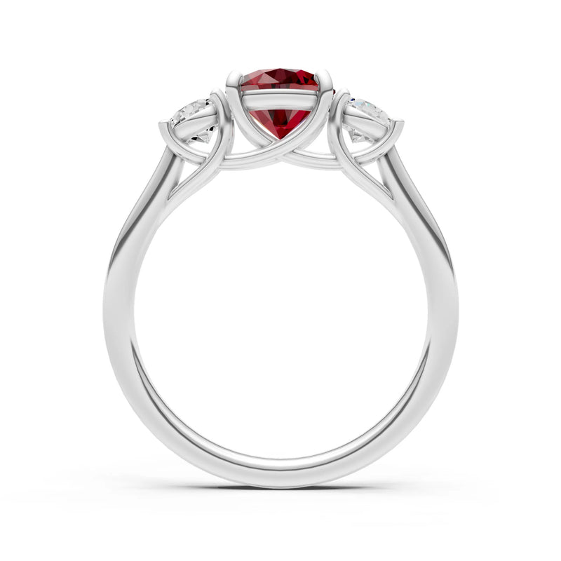 Three Round Cut Gemstone Gold Ring