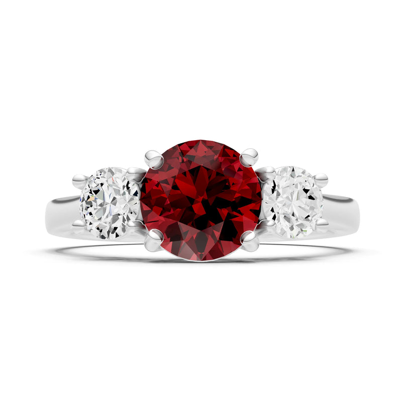 Three Round Cut Gemstone Gold Ring