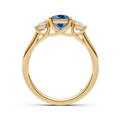 Three Round Cut Gemstone Gold Ring