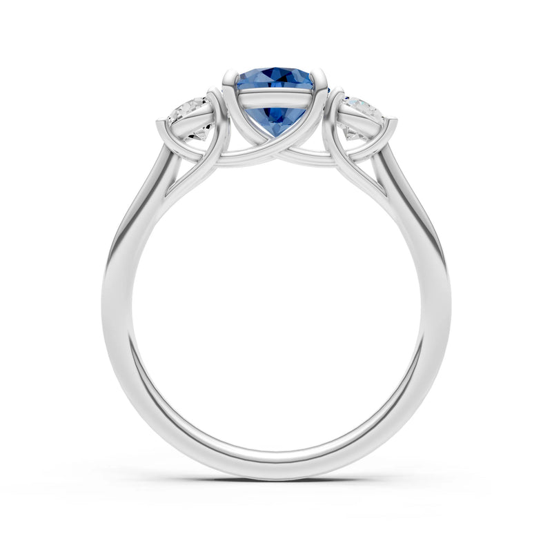 Three Round Cut Gemstone Gold Ring
